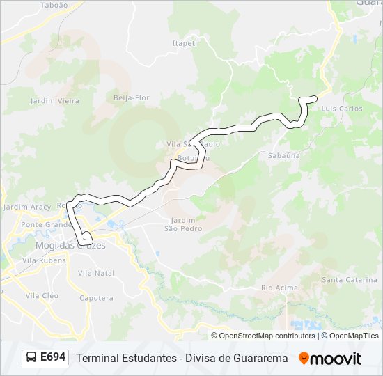 Mapa de E694 de autobús