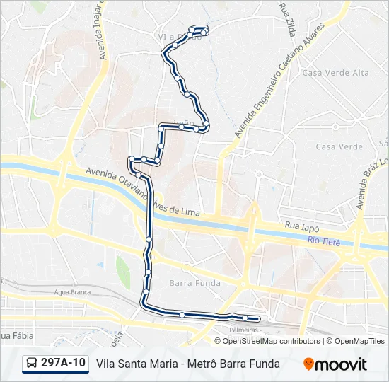 297A-10 Bus Line Map