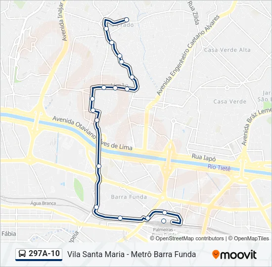 297A-10 Bus Line Map