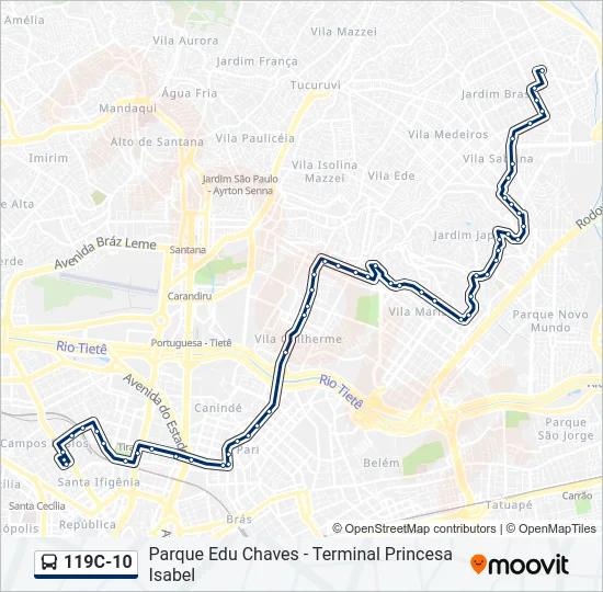119C-10 Bus Line Map