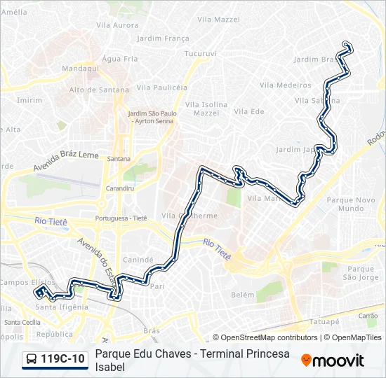 119C-10 Bus Line Map