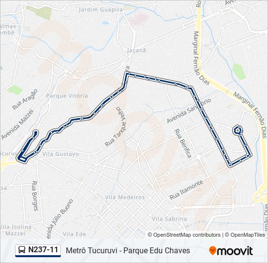 Mapa de N237-11 de autobús