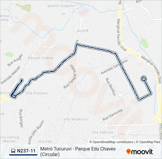 N237-11 Bus Line Map