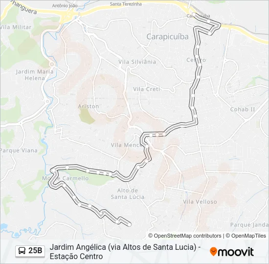 25B Bus Line Map