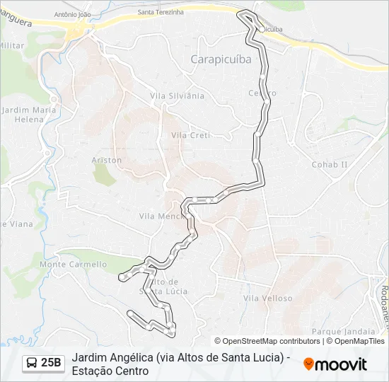 25B Bus Line Map