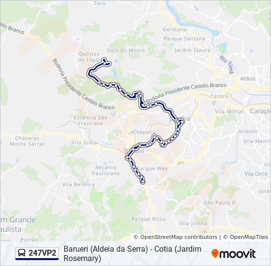 247VP2 bus Line Map