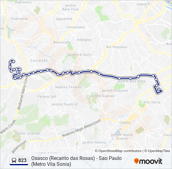 823 bus Line Map