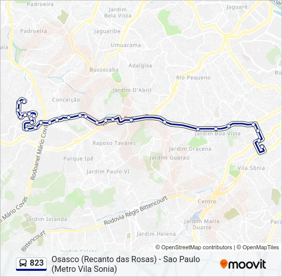 823 Bus Line Map