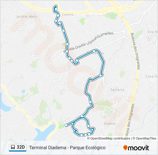 32D Bus Line Map