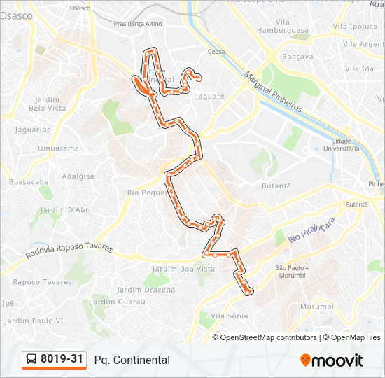 8019-31 Bus Line Map