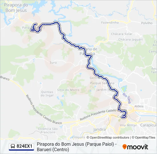824EX1 Bus Line Map