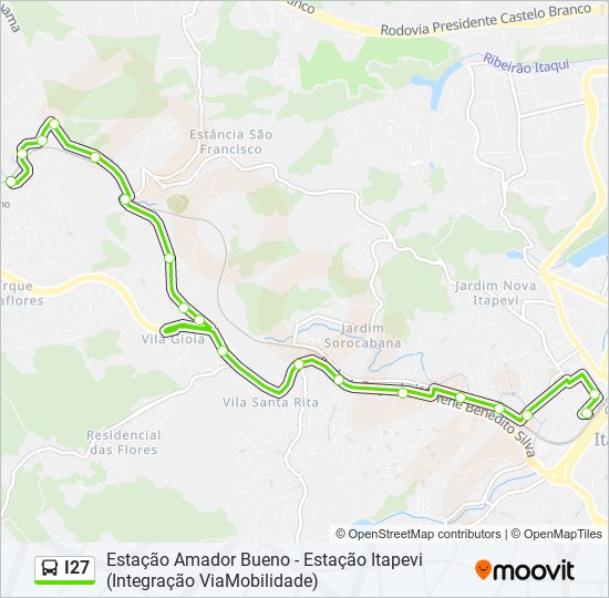 Mapa de I27 de autobús