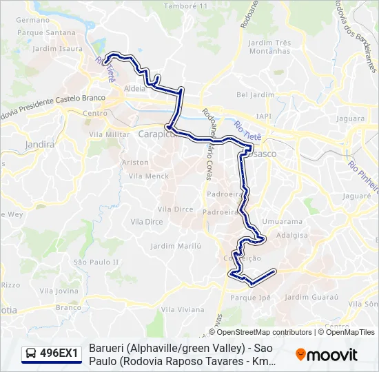 496EX1 Bus Line Map