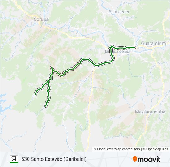 Mapa da linha 530 SANTO ESTEVÃO (GARIBALDI) de ônibus