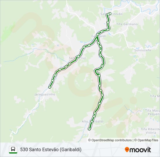 Mapa da linha 530 SANTO ESTEVÃO (GARIBALDI) de ônibus
