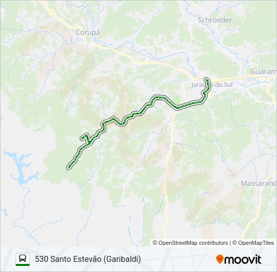 Mapa da linha 530 SANTO ESTEVÃO (GARIBALDI) de ônibus