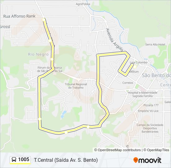 Mapa de 1005 de autobús