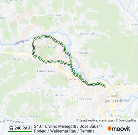 Mapa de 240 RAU de autobús