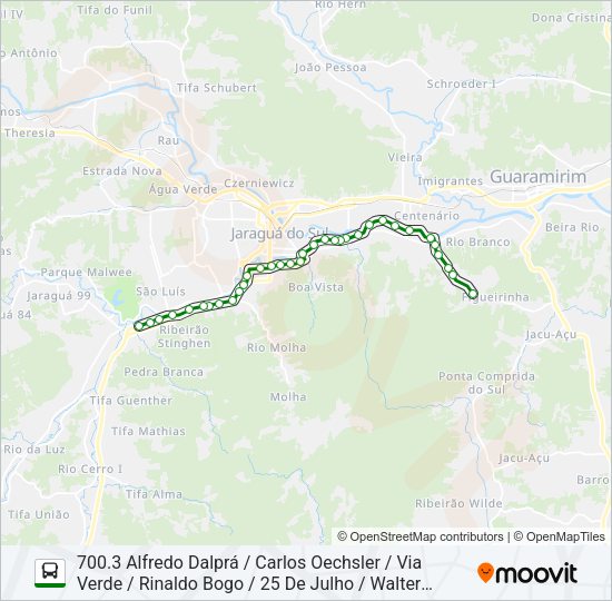 Mapa da linha 700 FIGUEIRA de ônibus