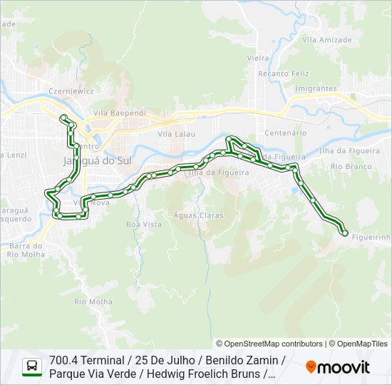 Mapa da linha 700 FIGUEIRA de ônibus
