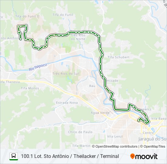 100 TRÊS RIOS bus Line Map