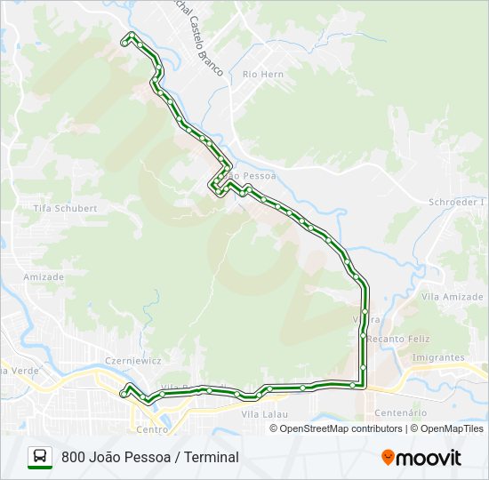 Mapa da linha 800 JOÃO PESSOA de ônibus