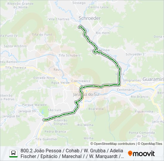 Mapa da linha 800 JOÃO PESSOA de ônibus