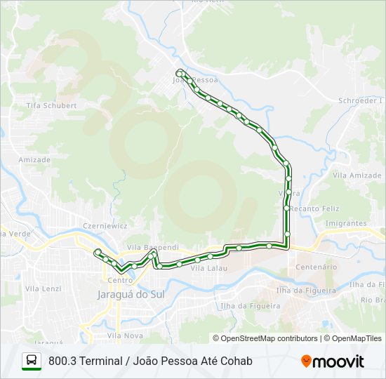 Mapa da linha 800 JOÃO PESSOA de ônibus