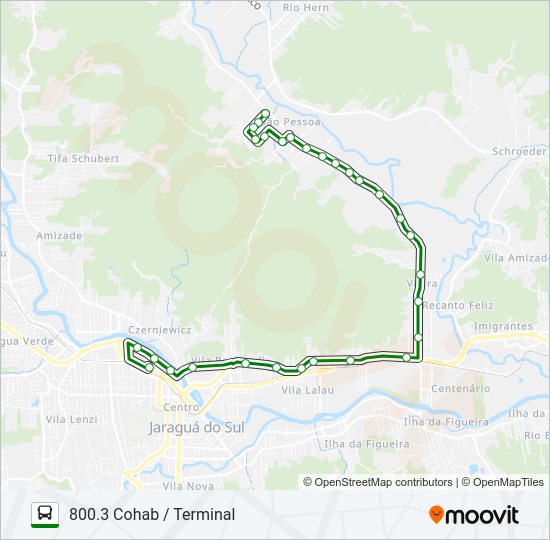 Mapa da linha 800 JOÃO PESSOA de ônibus