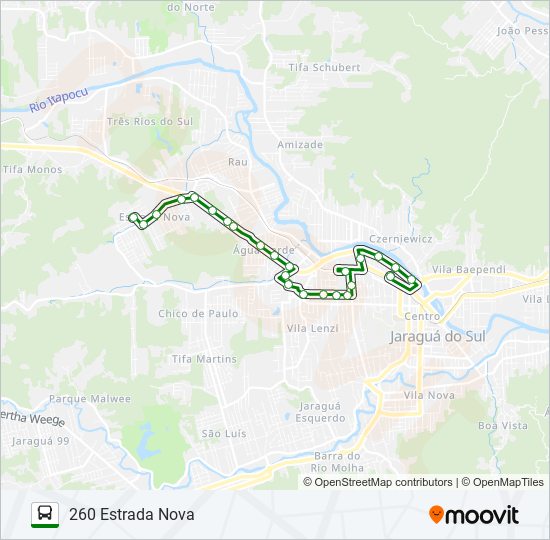 Mapa da linha 260 ESTRADA NOVA de ônibus