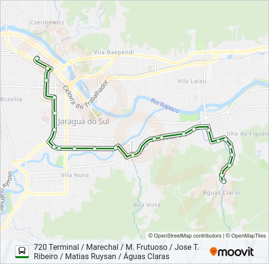 Mapa da linha 720 ÁGUAS CLARAS de ônibus