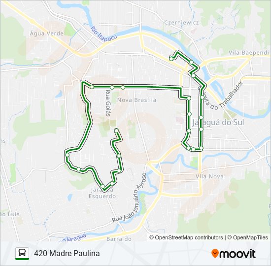 Mapa da linha 420 MADRE PAULINA de ônibus