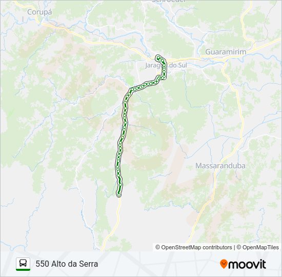 Mapa da linha 550 ALTO DA SERRA de ônibus