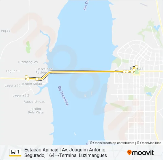 1 Bus Line Map