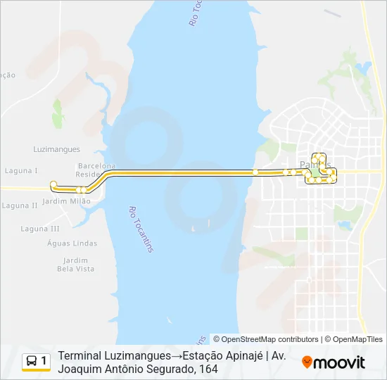 1 Bus Line Map
