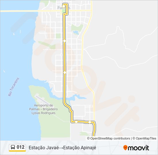 Mapa de 012 de autobús