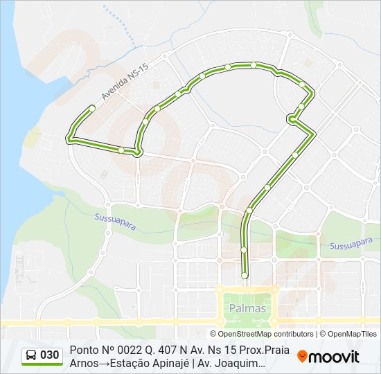 Mapa de 030 de autobús