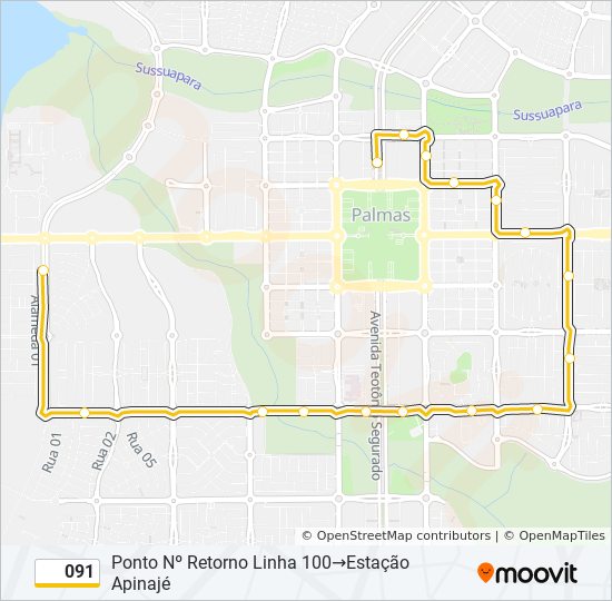 091 bus Line Map