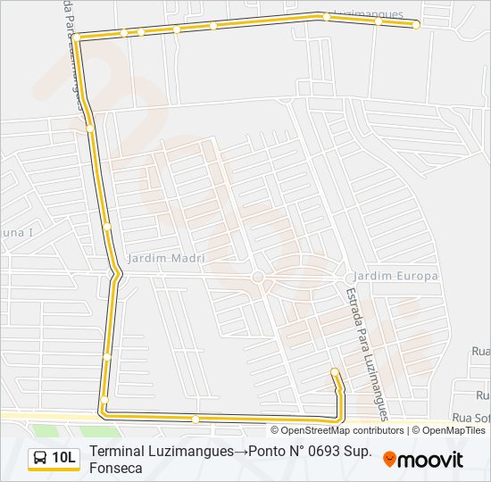 10L bus Line Map