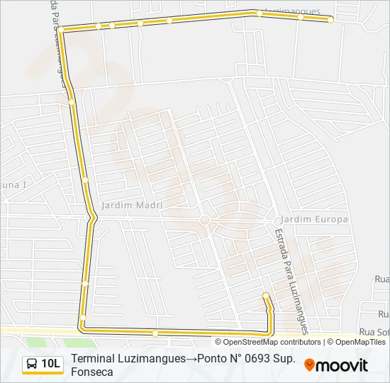 10L Bus Line Map