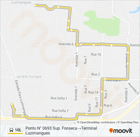 10L Bus Line Map