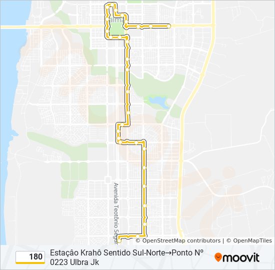 180 bus Line Map