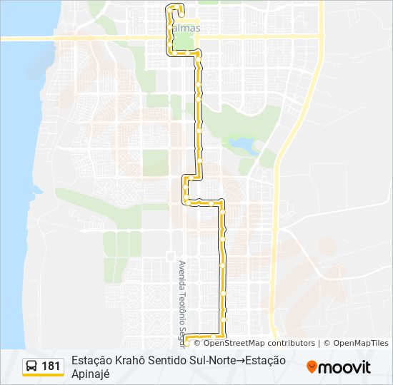 Mapa de 181 de autobús