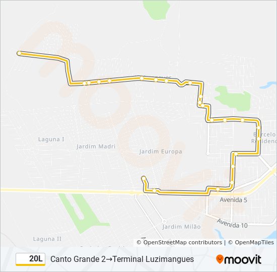Mapa de 20L de autobús