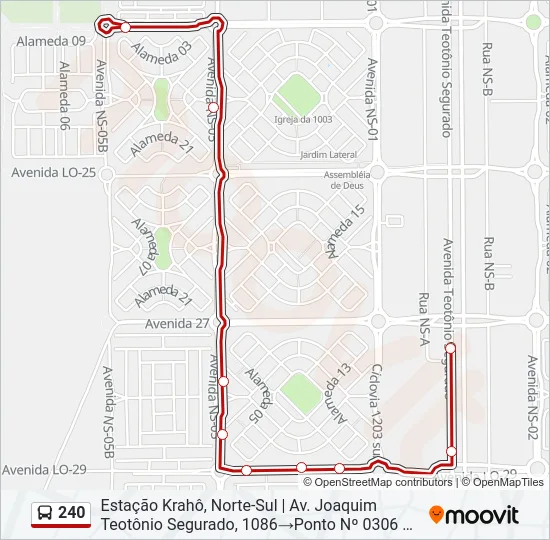 240 Bus Line Map
