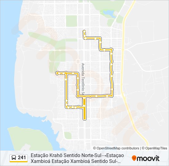 Mapa da linha 241 de ônibus