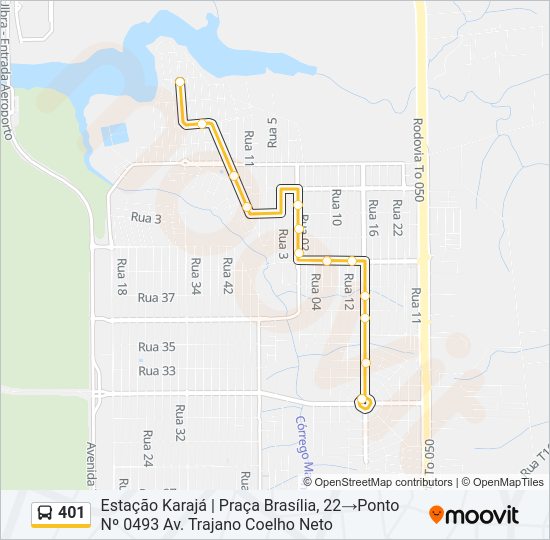 Mapa de 401 de autobús