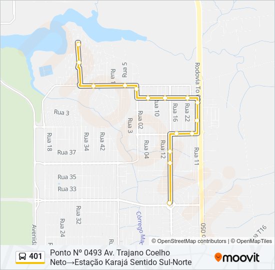 Mapa de 401 de autobús