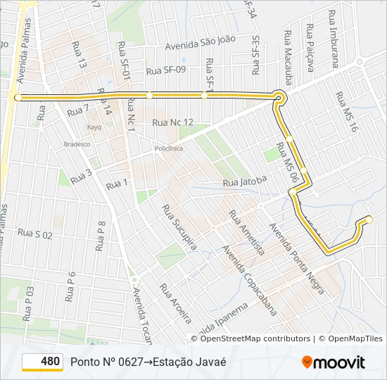 Mapa de 480 de autobús