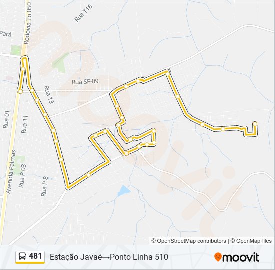 Mapa de 481 de autobús